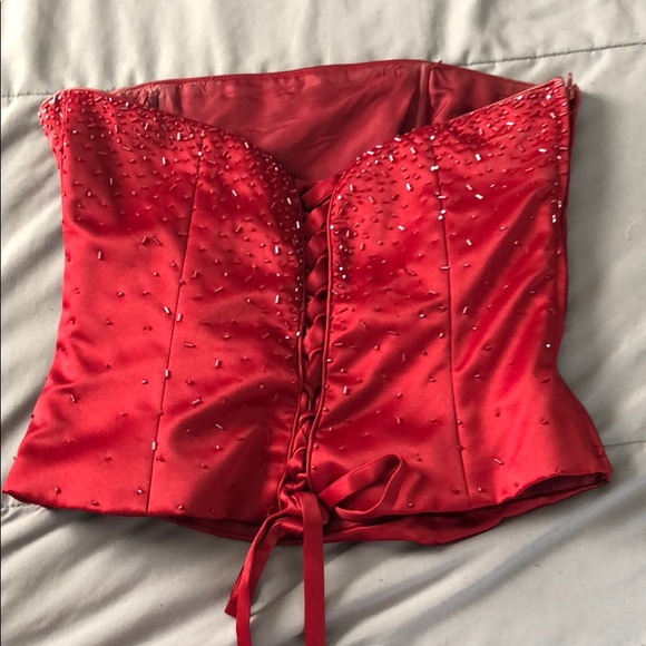 Red Two Piece Prom Dress - Picture 2 of 4